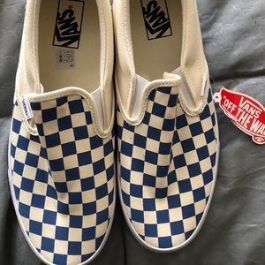 Blue and white SLIP ON